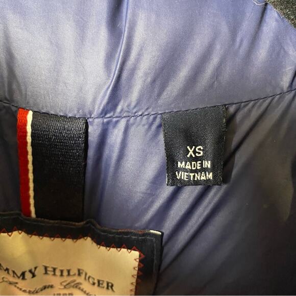 Tommy Hilfiger Women's Duck Down Puffer Coat Size XS Blue Packable Hooded Jacket - Picture 5 of 11